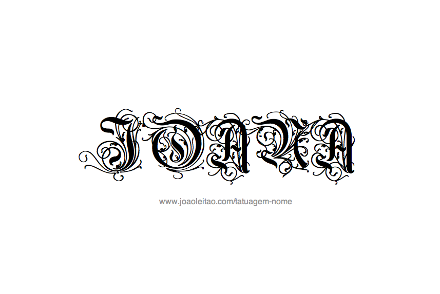 Desenho de Tatuagem com o Nome Joana