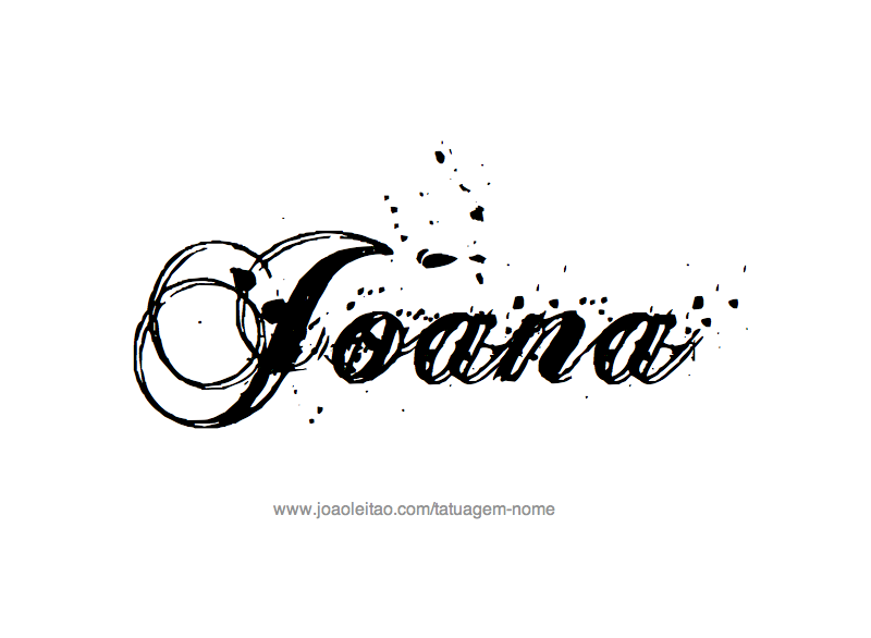 Desenho de Tatuagem com o Nome Joana