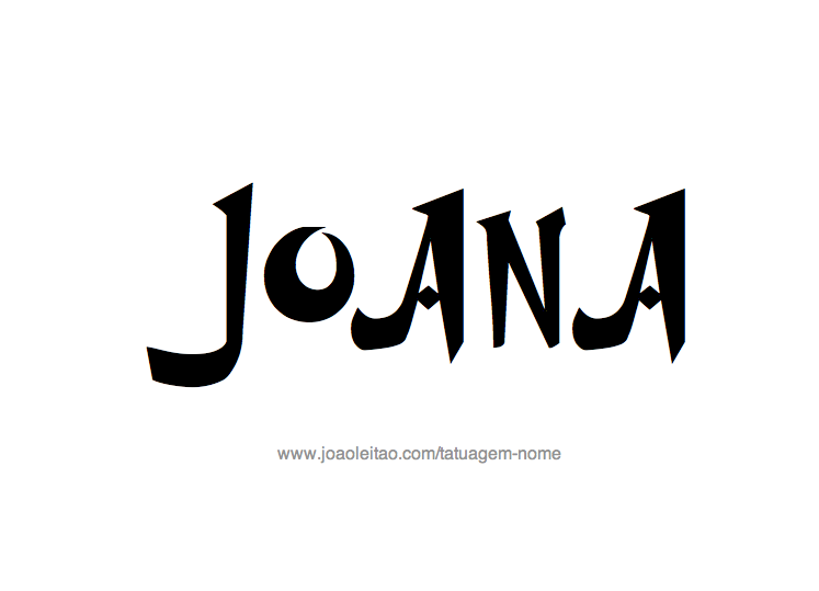 Desenho de Tatuagem com o Nome Joana