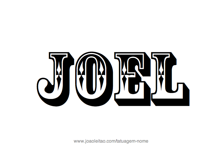 Desenho de Tatuagem com o Nome Joel