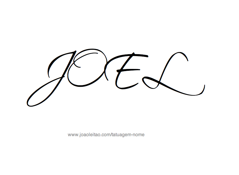 Desenho de Tatuagem com o Nome Joel