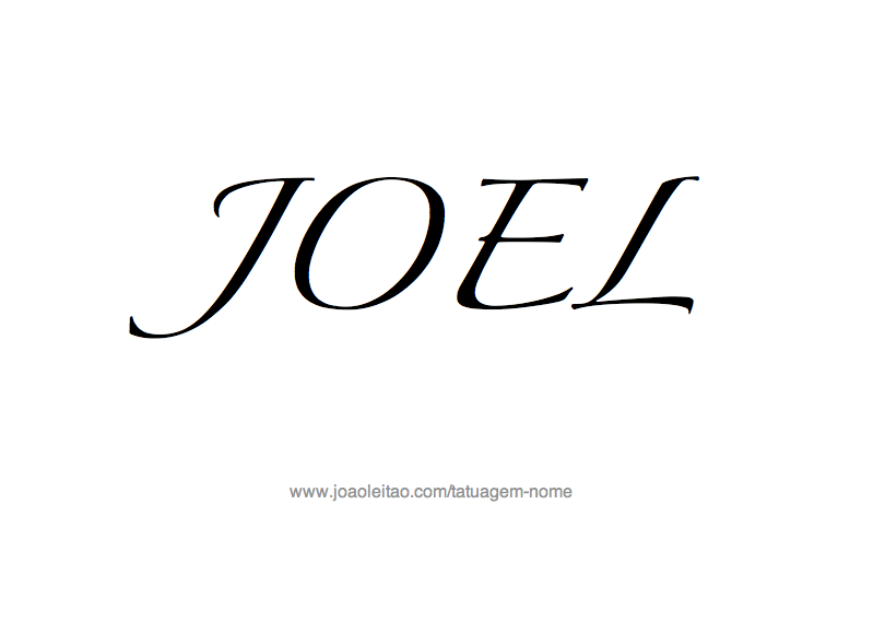 Desenho de Tatuagem com o Nome Joel