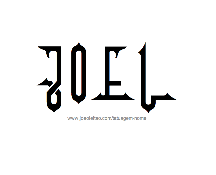 Desenho de Tatuagem com o Nome Joel