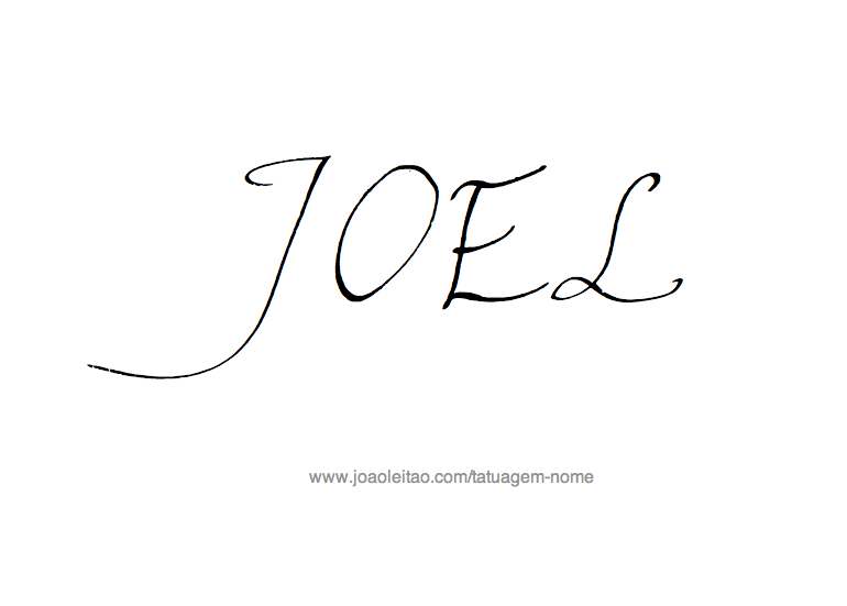 Desenho de Tatuagem com o Nome Joel