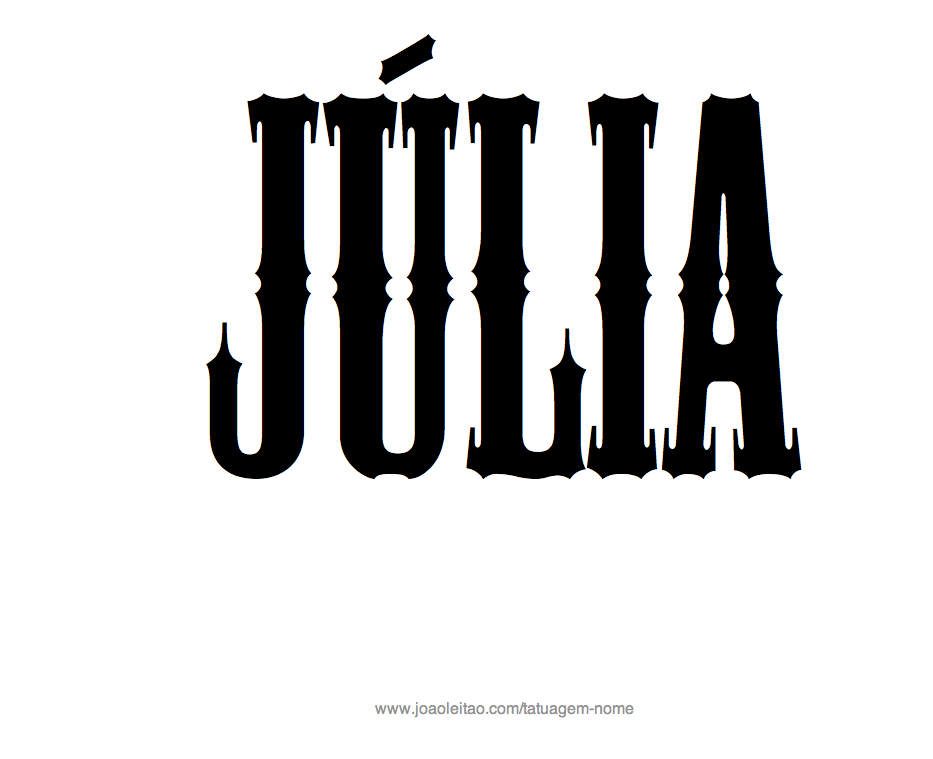 Desenho de Tatuagem com o Nome Julia