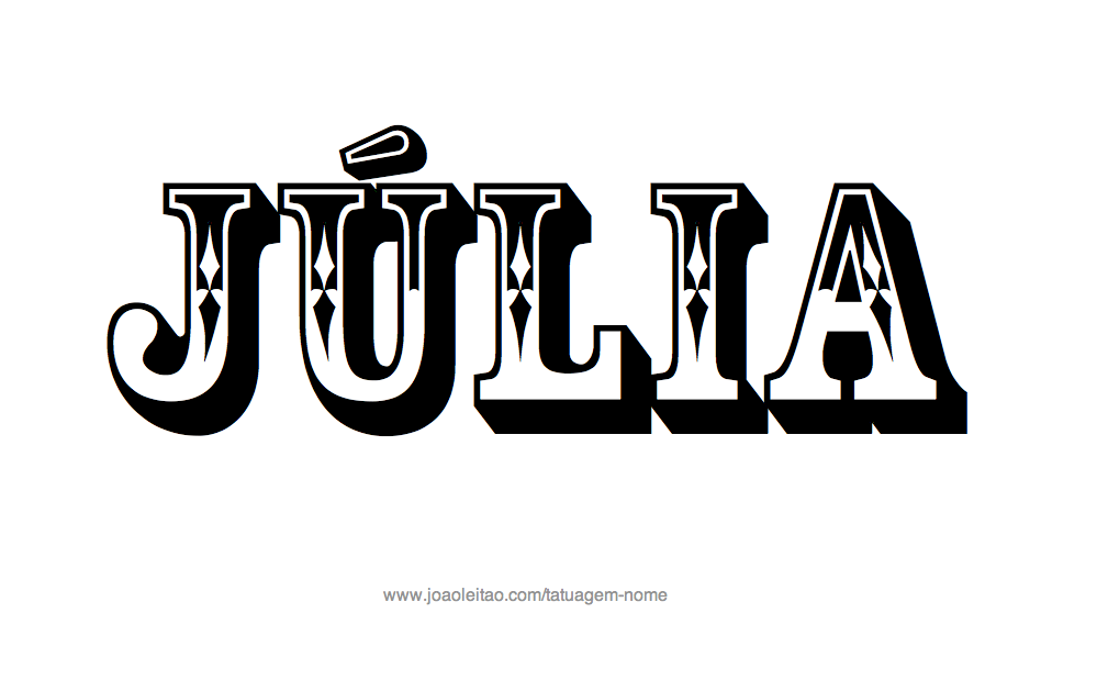 Desenho de Tatuagem com o Nome Julia