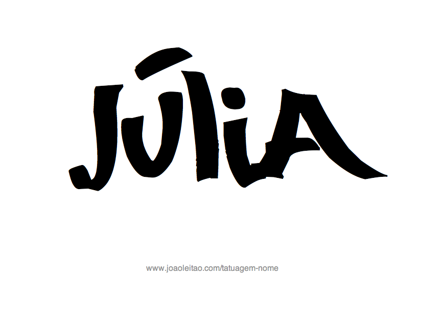 Desenho de Tatuagem com o Nome Julia