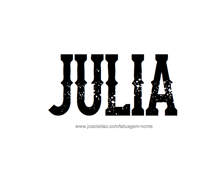 Desenho de Tatuagem com o Nome Julia