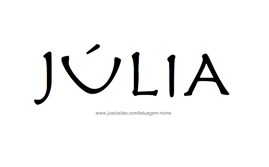 Desenho de Tatuagem com o Nome Julia