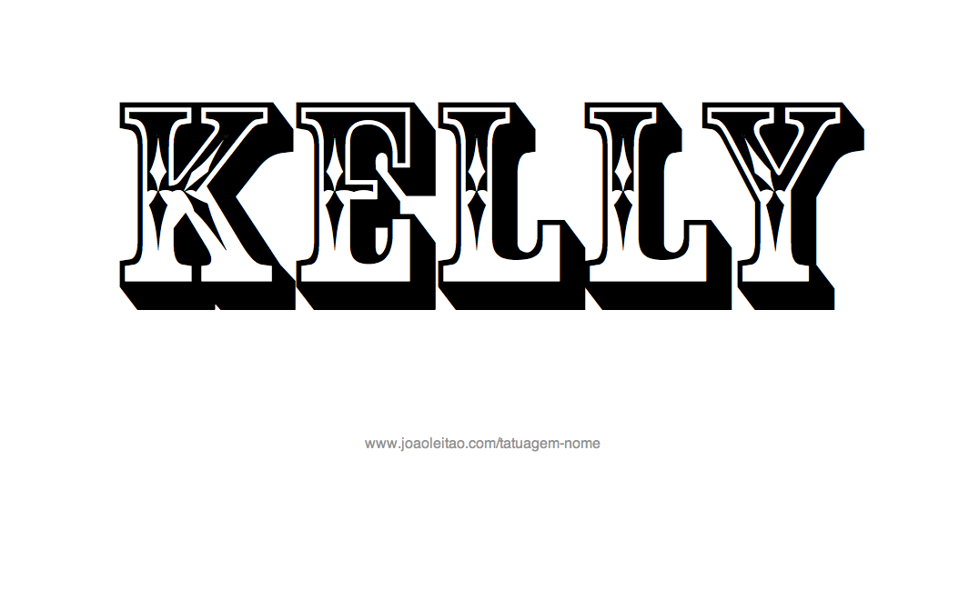 Desenho de Tatuagem com o Nome Kelly