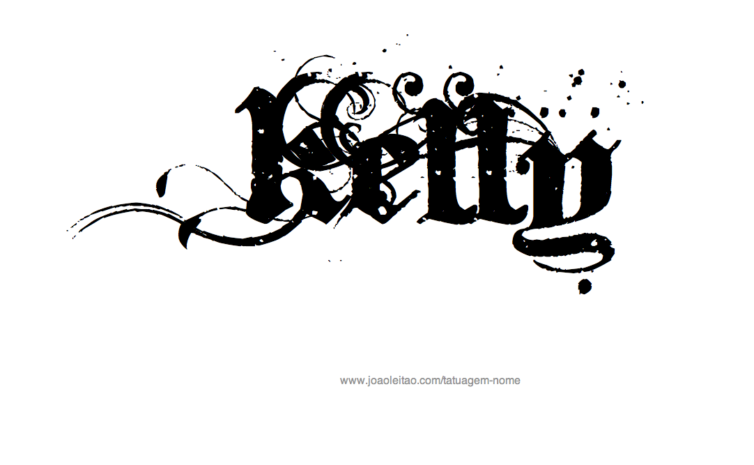 Desenho de Tatuagem com o Nome Kelly