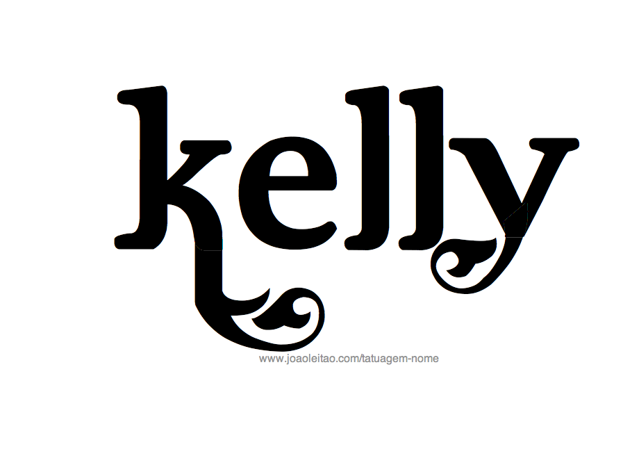 Desenho de Tatuagem com o Nome Kelly