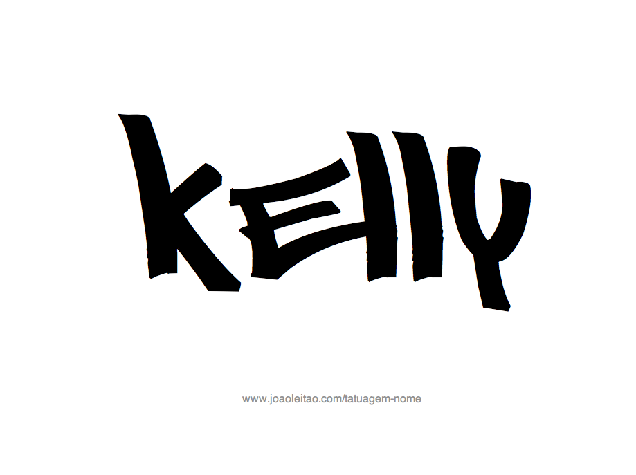 Desenho de Tatuagem com o Nome Kelly