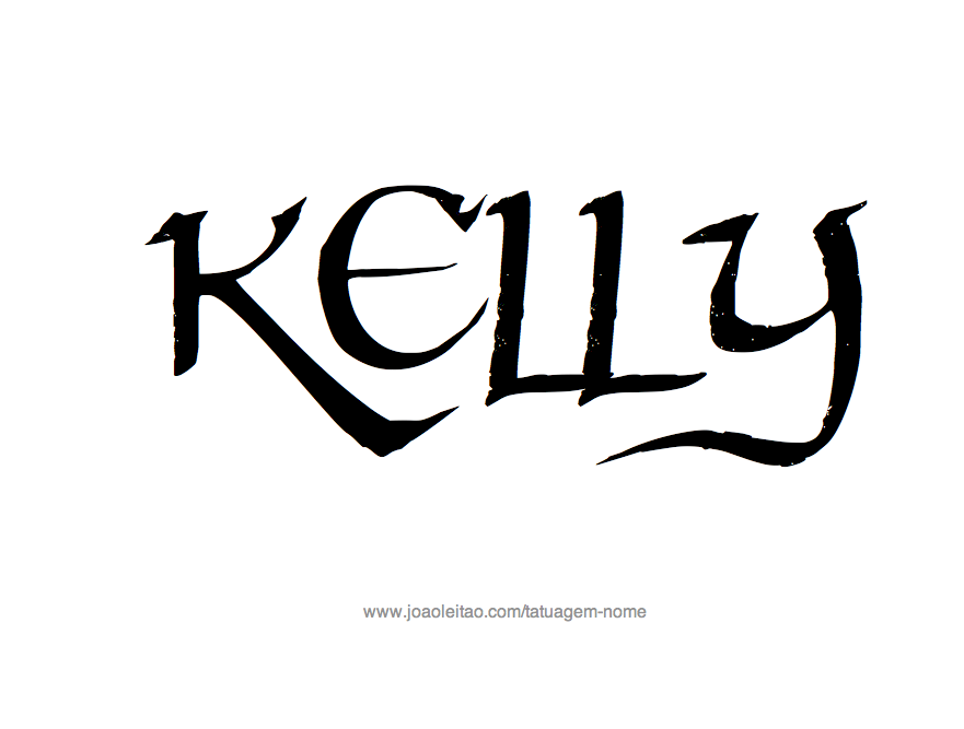 Desenho de Tatuagem com o Nome Kelly