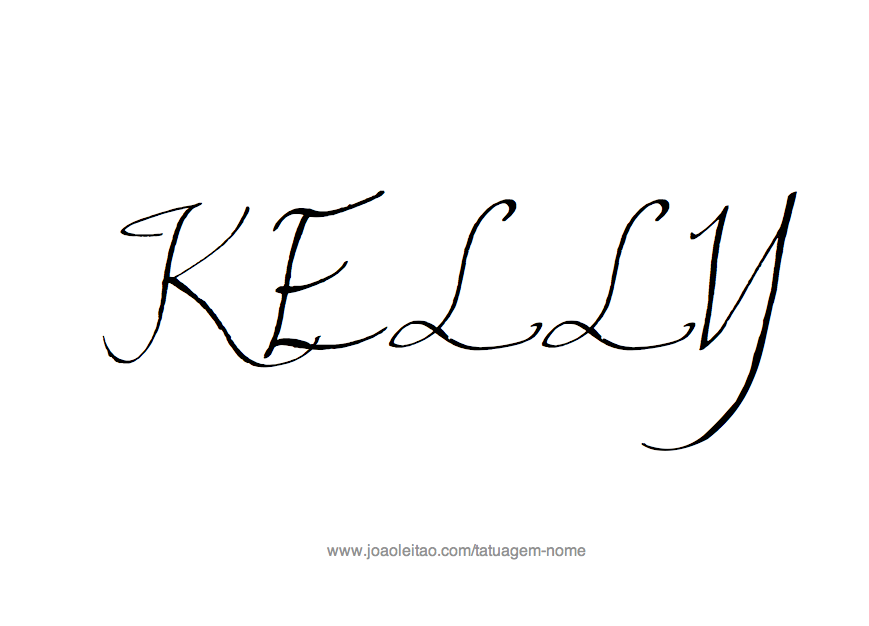 Desenho de Tatuagem com o Nome Kelly