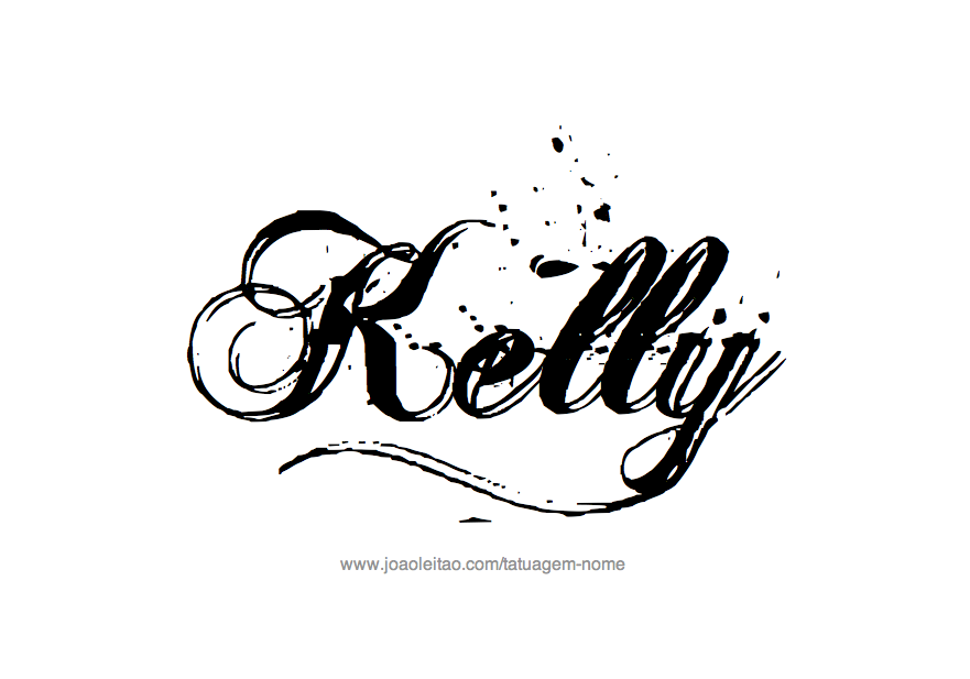 Desenho de Tatuagem com o Nome Kelly