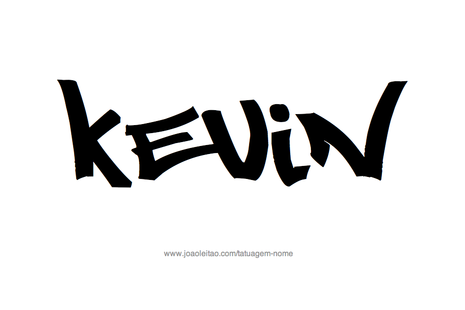 Desenho de Tatuagem com o Nome Kevin