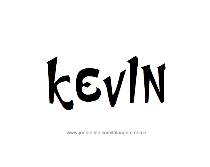 Desenho de Tatuagem com o Nome Kevin