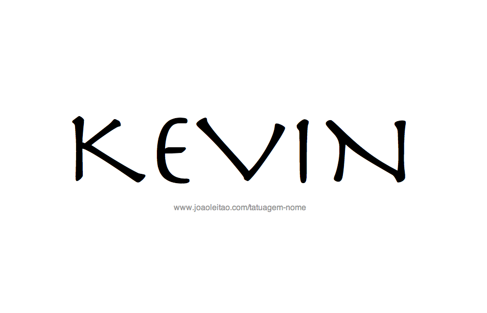 Desenho de Tatuagem com o Nome Kevin