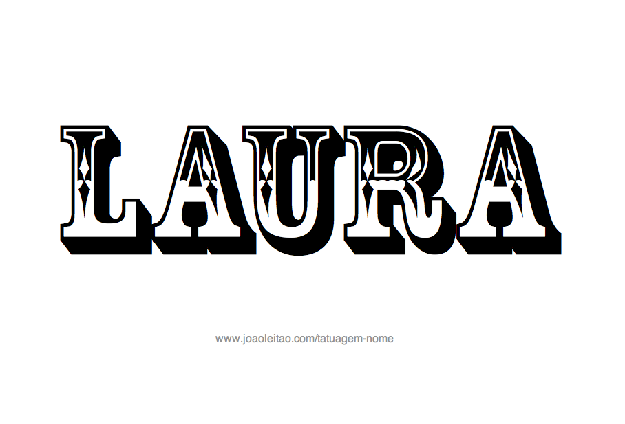 Desenho de Tatuagem com o Nome Laura