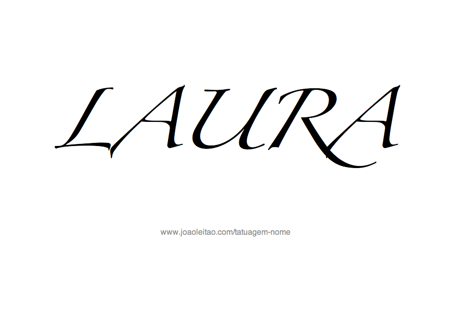 Desenho de Tatuagem com o Nome Laura