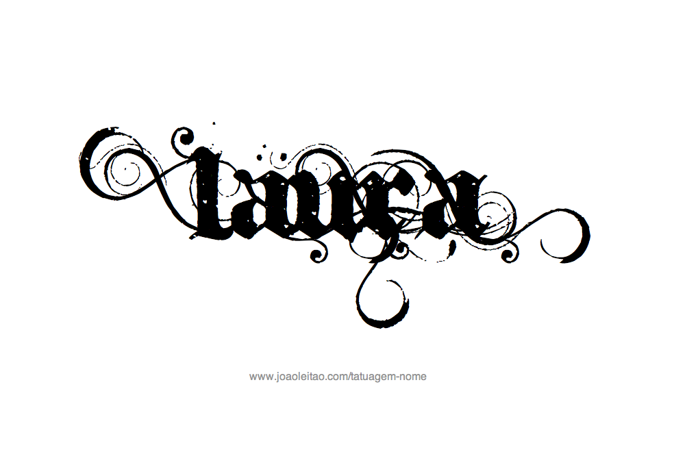 Desenho de Tatuagem com o Nome Laura