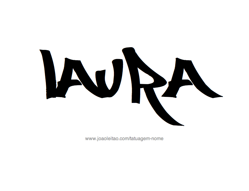 Desenho de Tatuagem com o Nome Laura