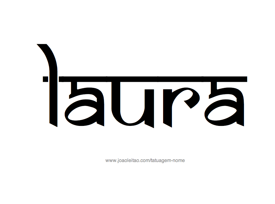 Desenho de Tatuagem com o Nome Laura