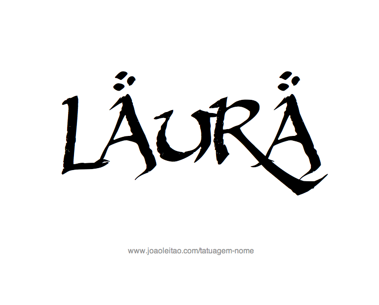 Desenho de Tatuagem com o Nome Laura