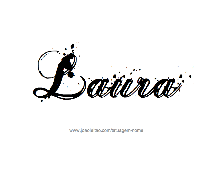 Desenho de Tatuagem com o Nome Laura