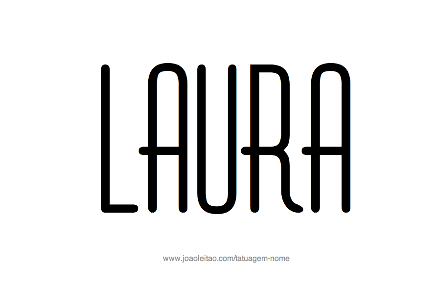 Desenho de Tatuagem com o Nome Laura