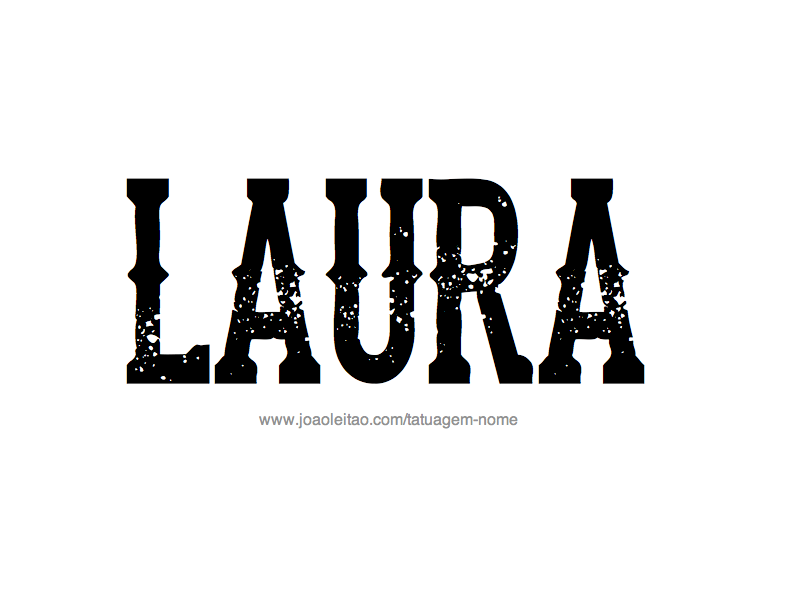 Desenho de Tatuagem com o Nome Laura