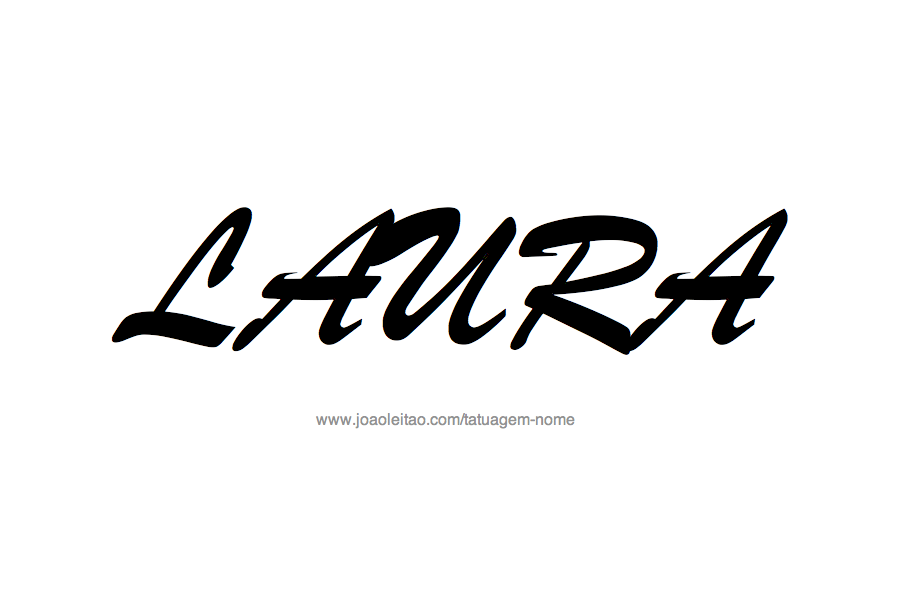 Desenho de Tatuagem com o Nome Laura