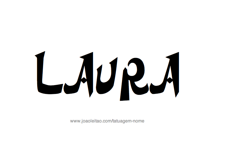 Desenho de Tatuagem com o Nome Laura