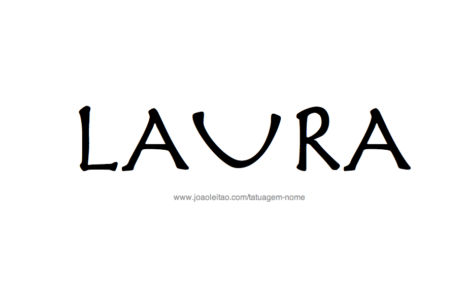 Desenho de Tatuagem com o Nome Laura
