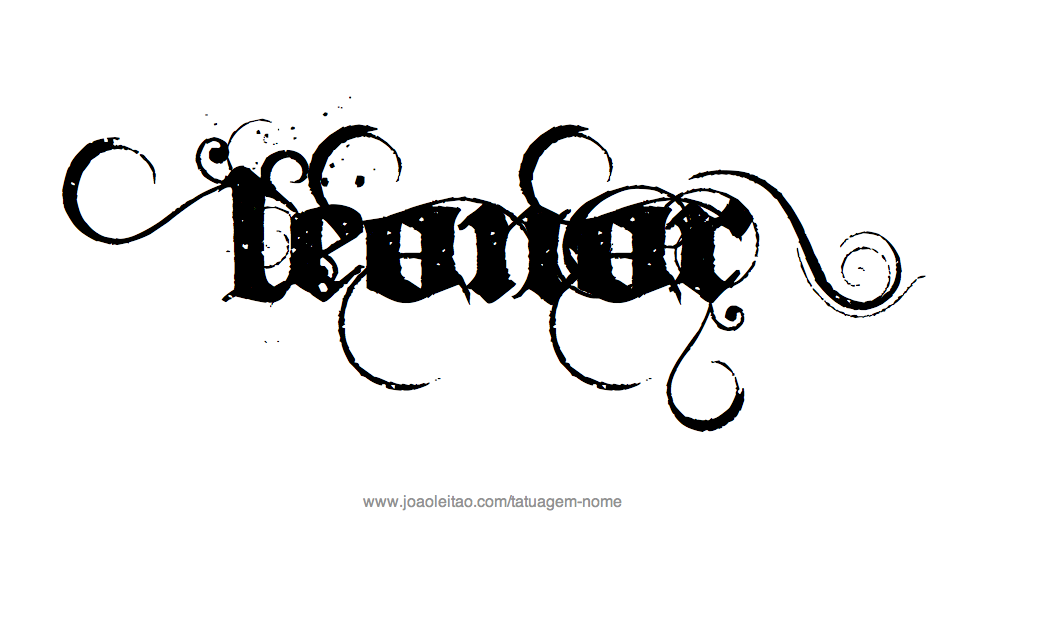 Desenho de Tatuagem com o Nome Leonor