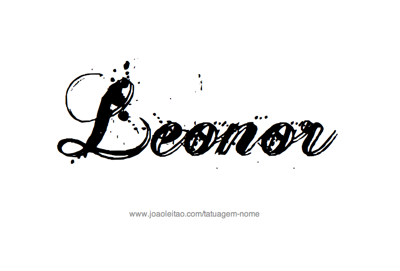 Desenho de Tatuagem com o Nome Leonor