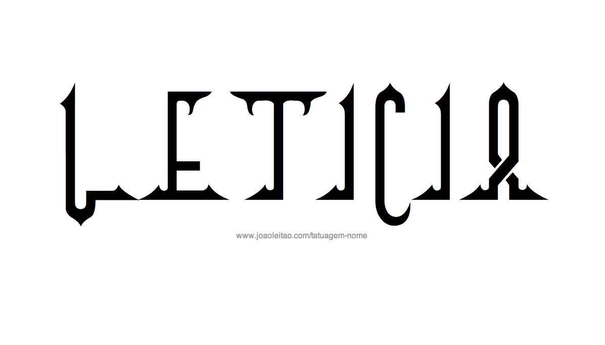 Desenho de Tatuagem com o Nome Leticia