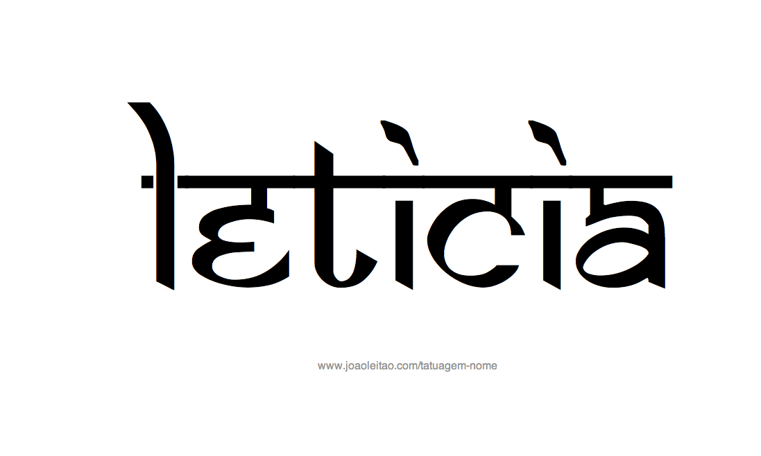 Desenho de Tatuagem com o Nome Leticia