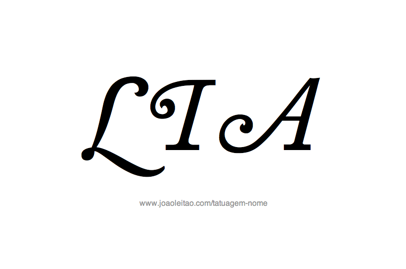 Desenho de Tatuagem com o Nome Lia