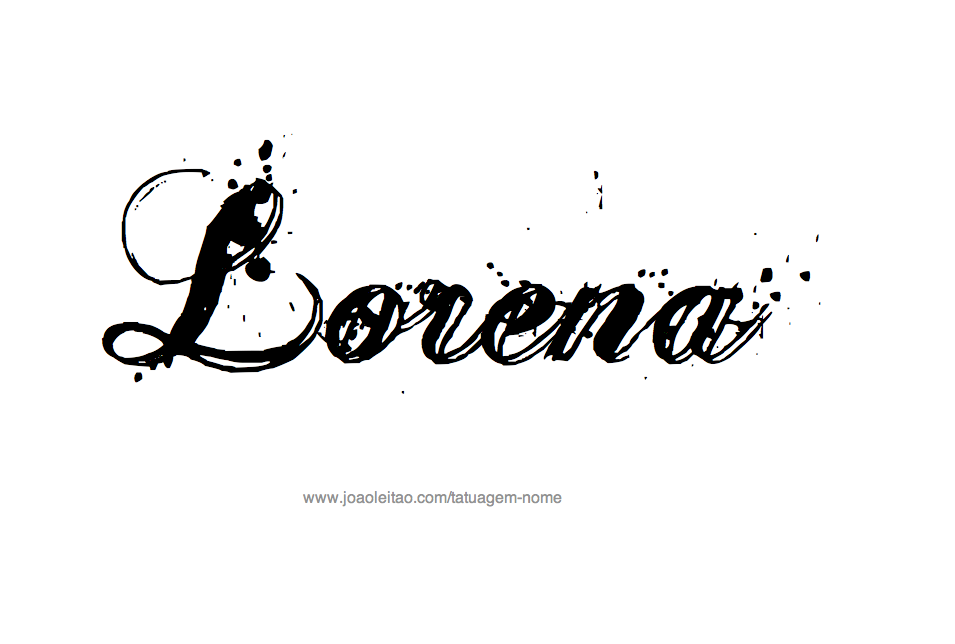 Desenho de Tatuagem com o Nome Lorena