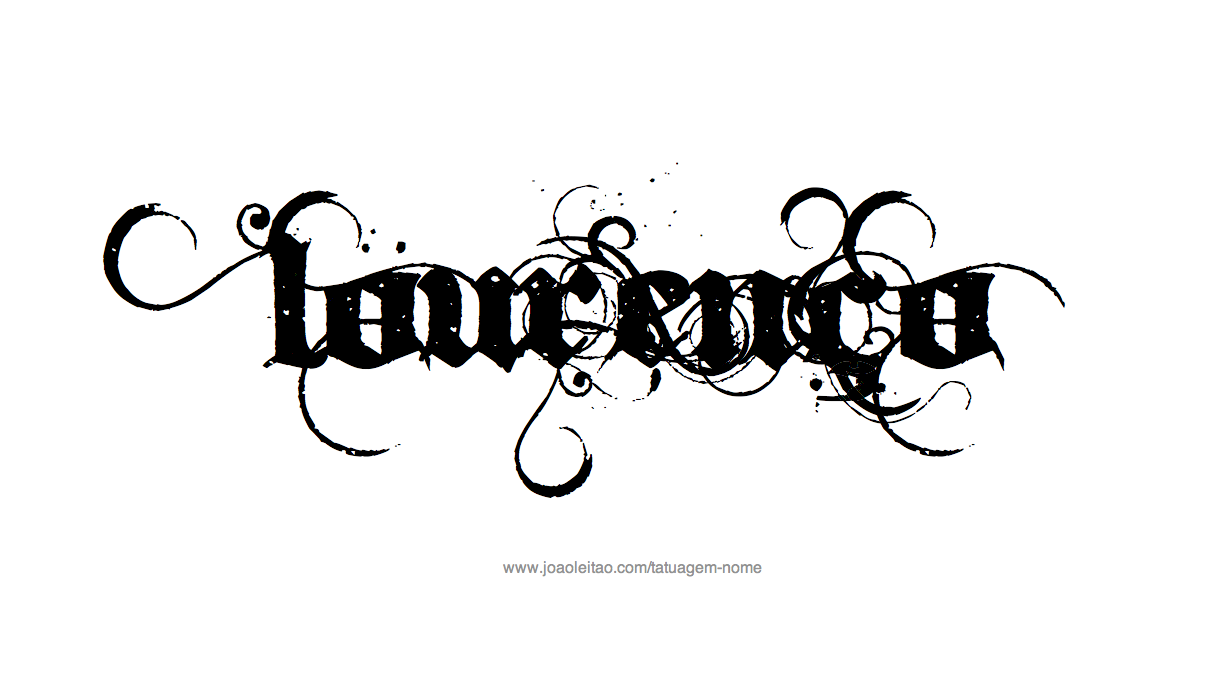 Desenho de Tatuagem com o Nome Lorenco