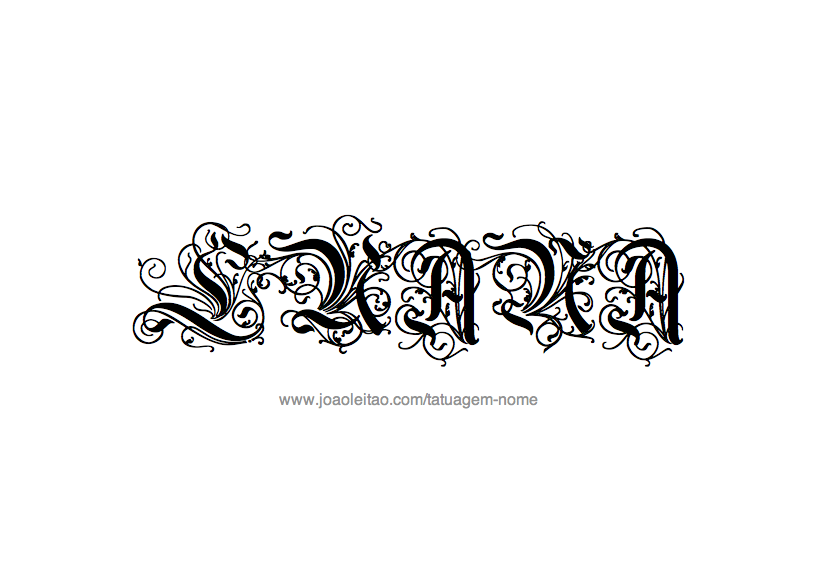 Desenho de Tatuagem com o Nome Luana