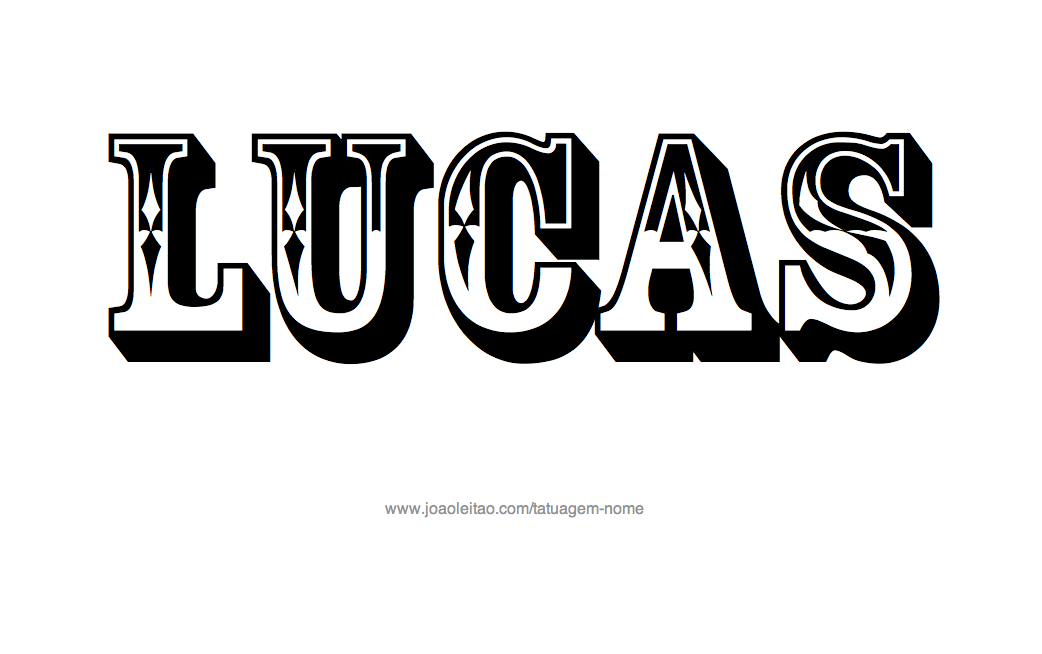 Desenho Tatuagem com o Nome Lucas