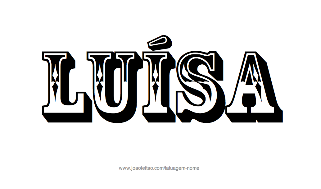 Desenho de Tatuagem com o Nome Luisa