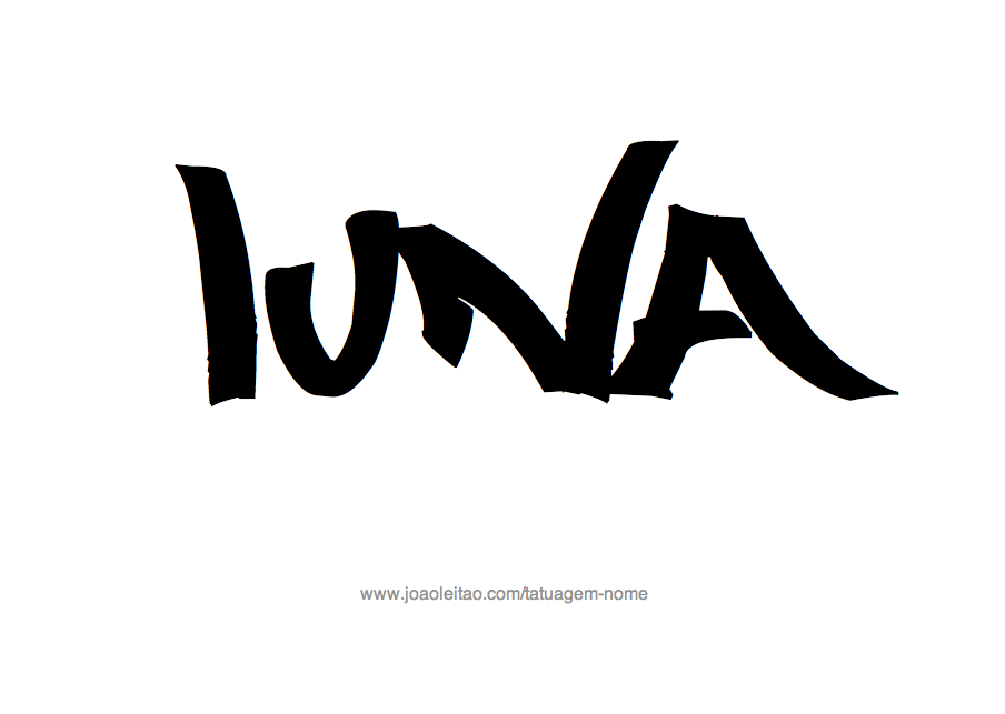 Desenho de Tatuagem com o Nome Luna