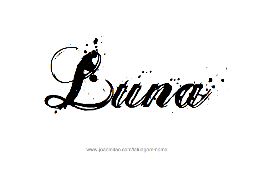 Desenho de Tatuagem com o Nome Luna