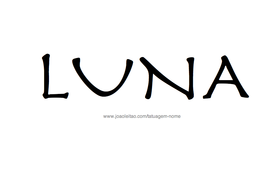 Desenho de Tatuagem com o Nome Luna