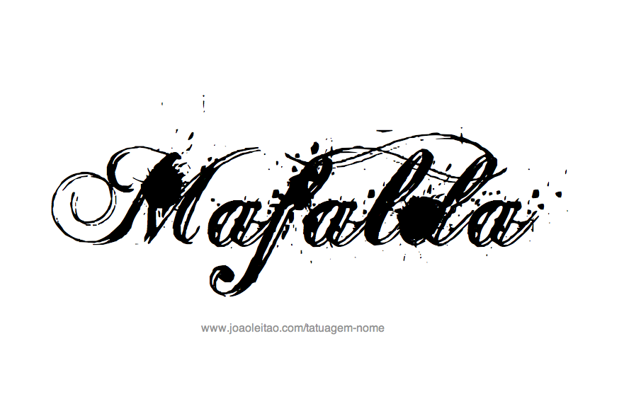 Desenho de Tatuagem com o Nome Mafalda