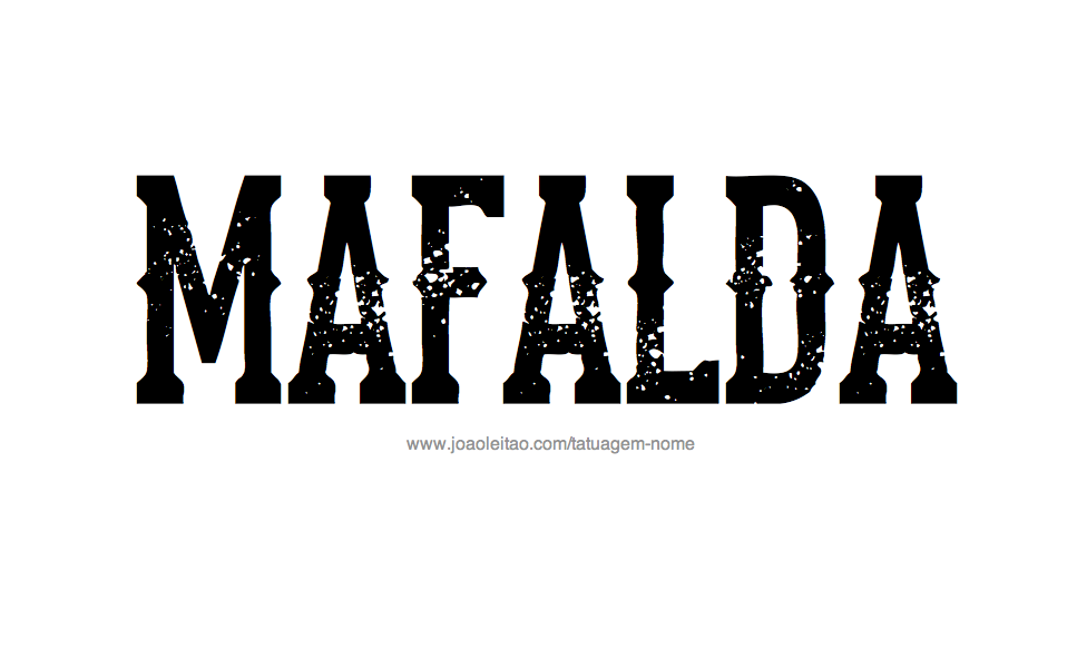 Desenho de Tatuagem com o Nome Mafalda